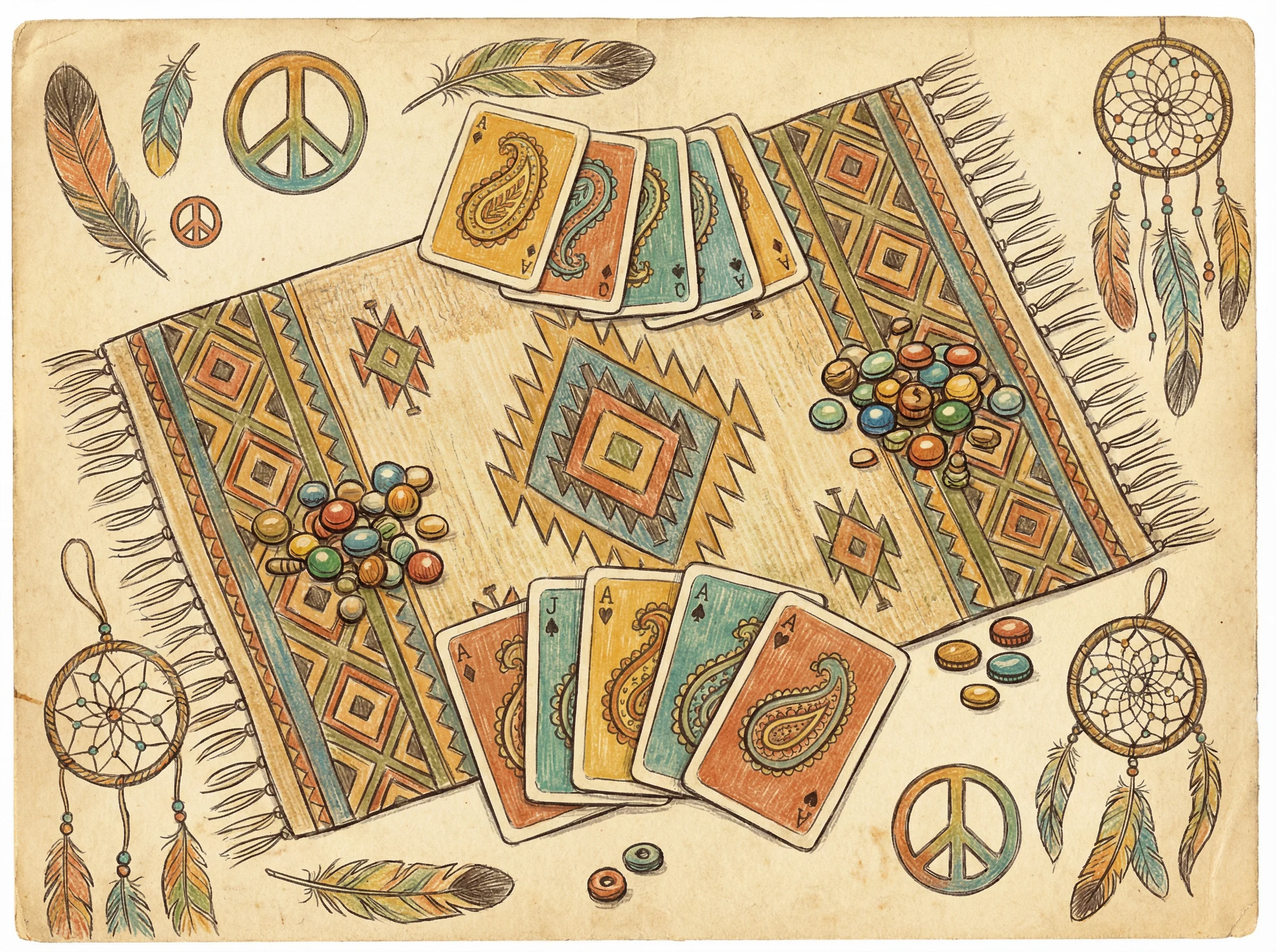 皇冠体育真人二十一点嬉皮风格纸牌